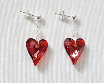 Orecchini a forma di cuore rosso, regalo di San Valentino