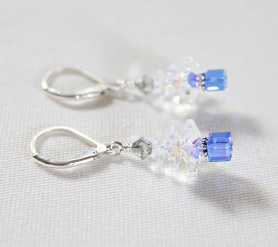 Orecchini Swarovski a forma di albero di Natale, cristallo verde chiaro, gioielli natalizi in argento, gioielli natalizi per donna, regalo di Natale per amica - Italia