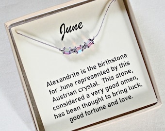 Alexandrite Necklace: Sterling Silver, June Birthstone Jewelry