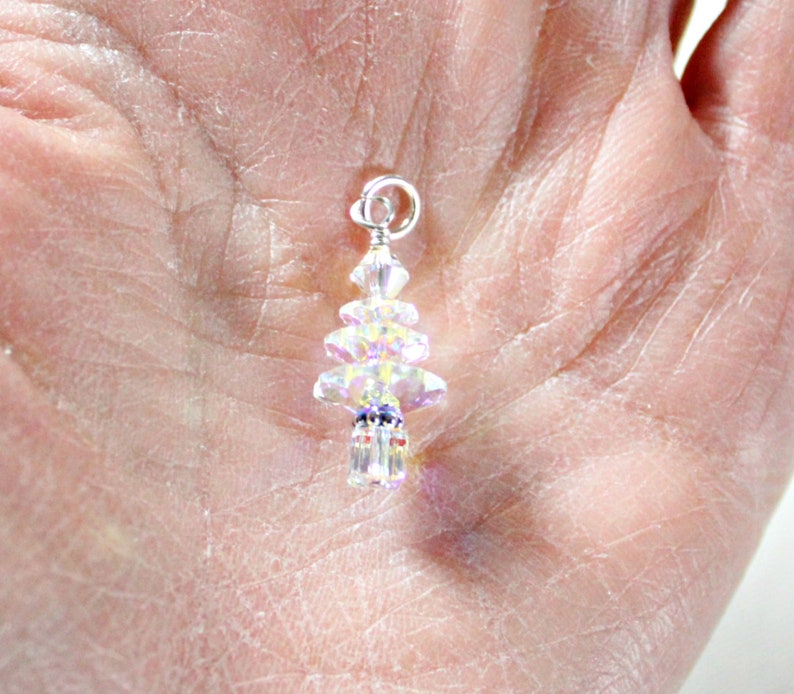 Crystal AB Swarovski Christmas Tree Necklace Holiday Jewelry Etsy
