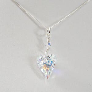 Swarovski Crystal Heart Halskette: Sterling Silber Anhänger, Valentine Geschenk