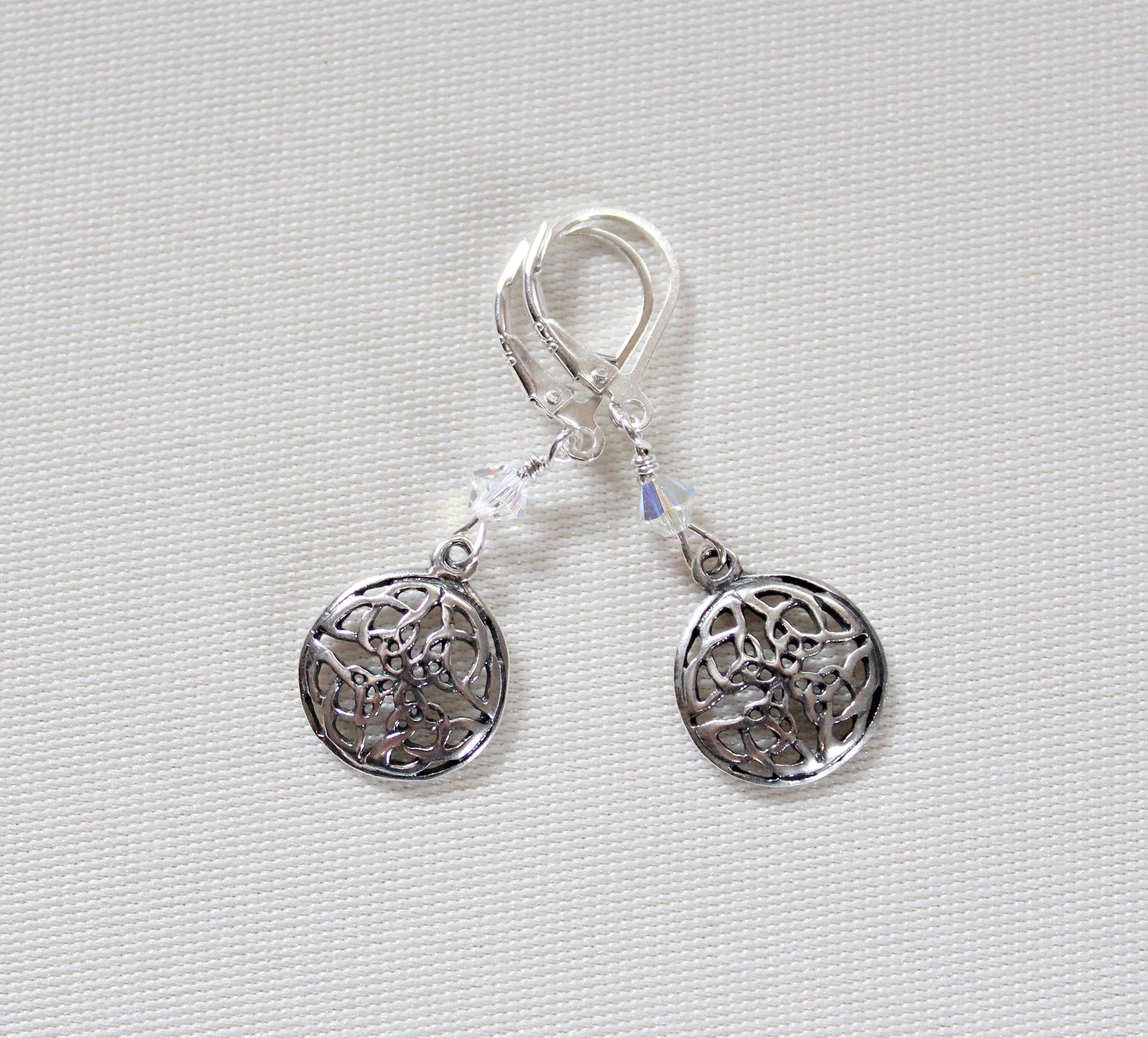 Orecchini Ruby Trinity, orecchini celtici rubino genuini, orecchini pendenti in argento sterling, gioielli con pietre portafortuna di luglio, pietre preziose per matrimoni da sposa - Italia