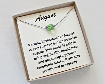 August Birthstone Necklace, Choker Necklaces For Women, Unique Birthday Gifts For Girls, August Birthstone Jewelry,Peridot Necklace For Girl