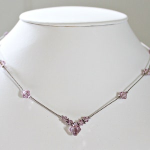 Dainty Bridesmaid Necklace, Light Purple Bridesmaid Dress Jewelry, Lavender Wedding, Lilac Wedding, June Birthstone, Alexandrite Necklace