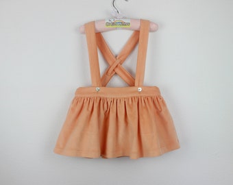 Girls velvet skirt with suspenders - More colors available