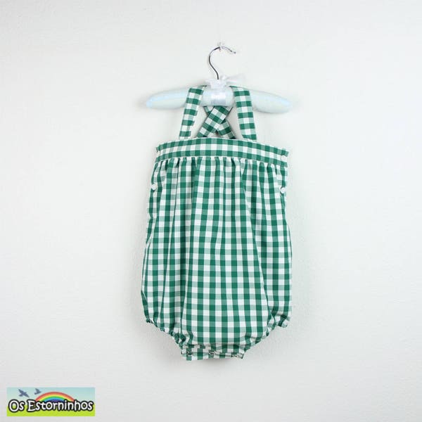 Baby Romper - Cotton blend Gingham Bubble Romper - Various colors available