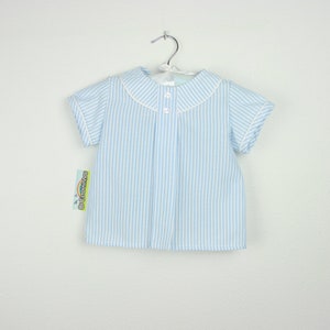 Short sleeve stripe shirt  trimmed in White - More colors available