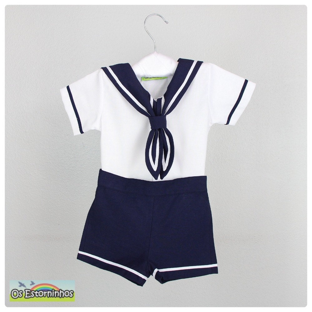 thumbnail image 2 of IGirlDress Baby Toddler Boys Nautical Sailor Outfit Short Suit 4... 2 of 14