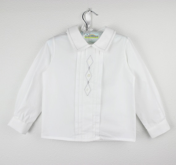 Embroidered White Shirt With Long Sleeves - Etsy