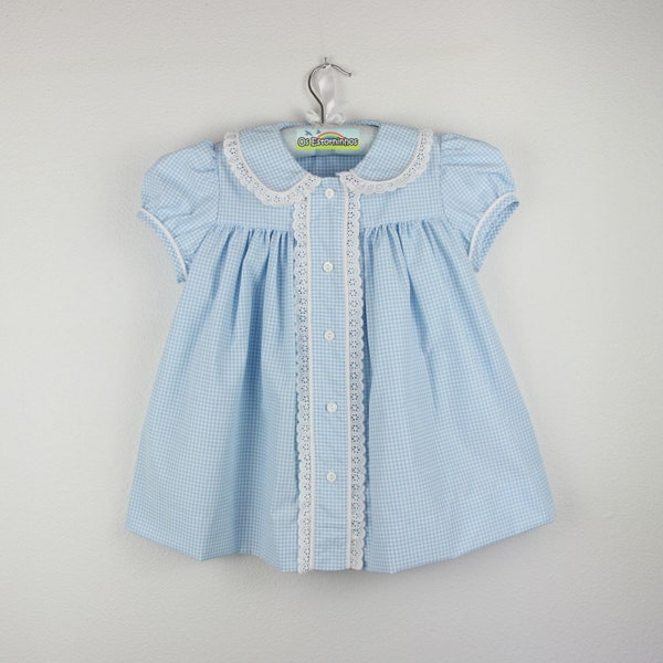 Girls short sleeve Dress - Gingham dress - Available in several colors