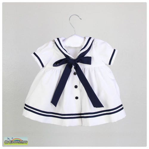 Girl Sailor Dress Baby Girl White and Navy Blue Sailor Dress Etsy