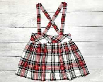 Girls Skirt - Tartan Skirt with suspenders