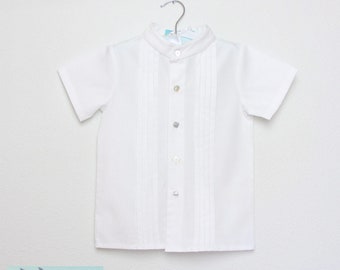 Boys Pleated Short Sleeve  Shirt - Other colors available