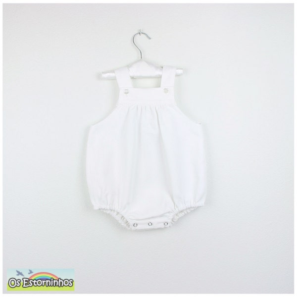 Baby Romper - Pique romper with adjustable straps -  Other pique colors available