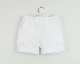 Short blanc en coton mélangé Oxford avec poches - Autres coloris disponibles