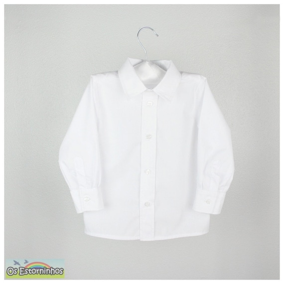 Boys white long on sale sleeve dress shirt