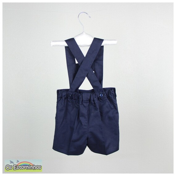 Navy blue 2025 shorts with suspenders