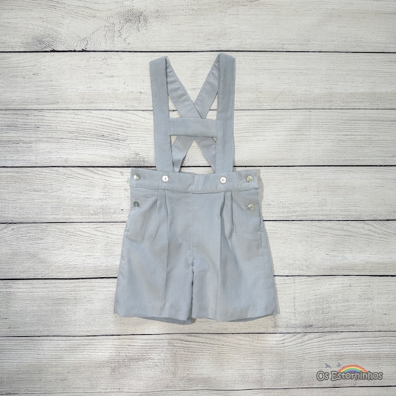 Boys Shorts Corduroy Short Overalls Shortalls With H Bar Suspenders Etsy