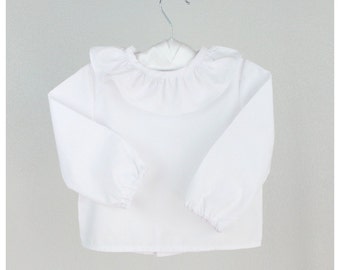 Children Blouse - Long sleeve Blouse with ruffle collar -  Available in more colors