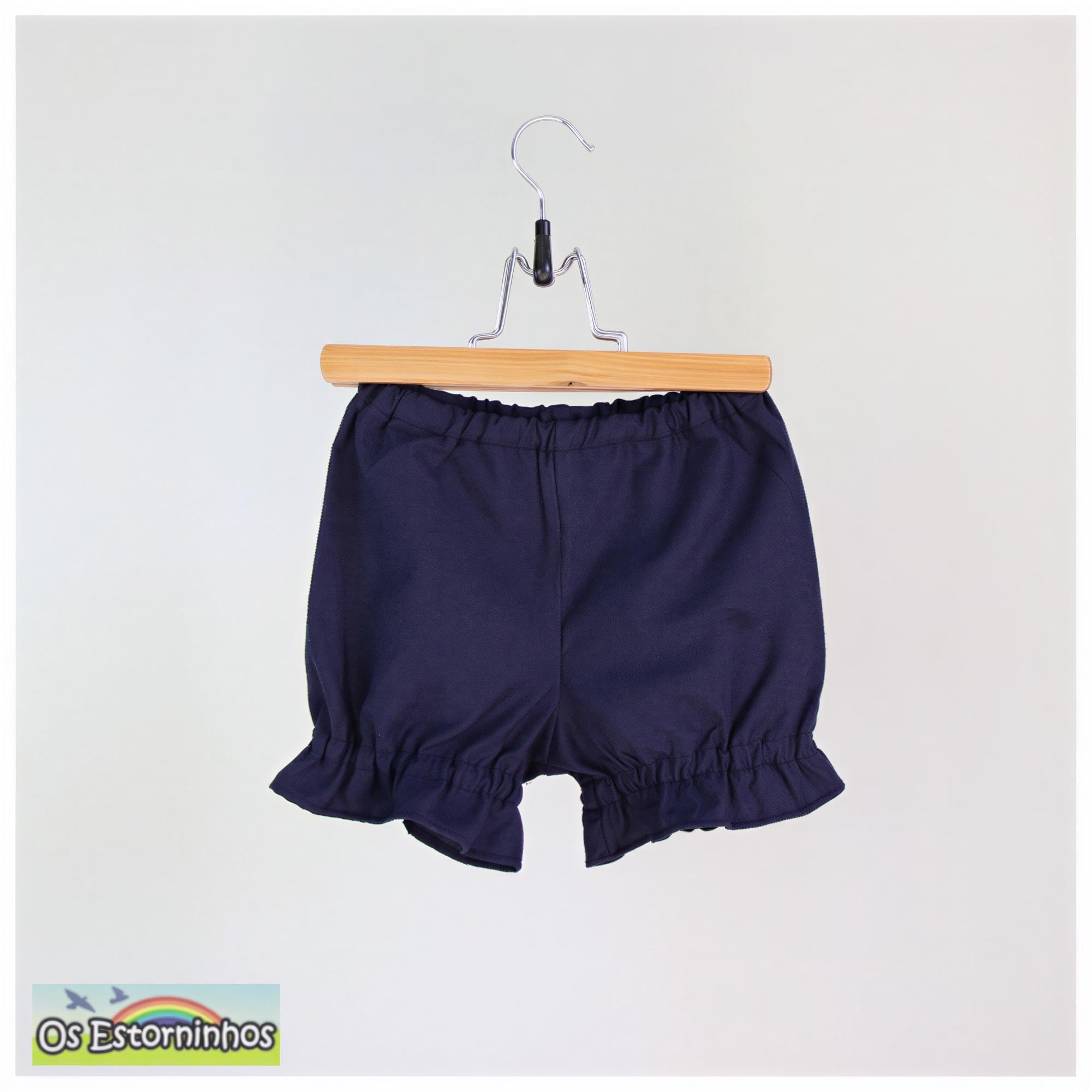 Baby Bloomers - Navy blue oxford cotton blend shorts - Diaper Cover