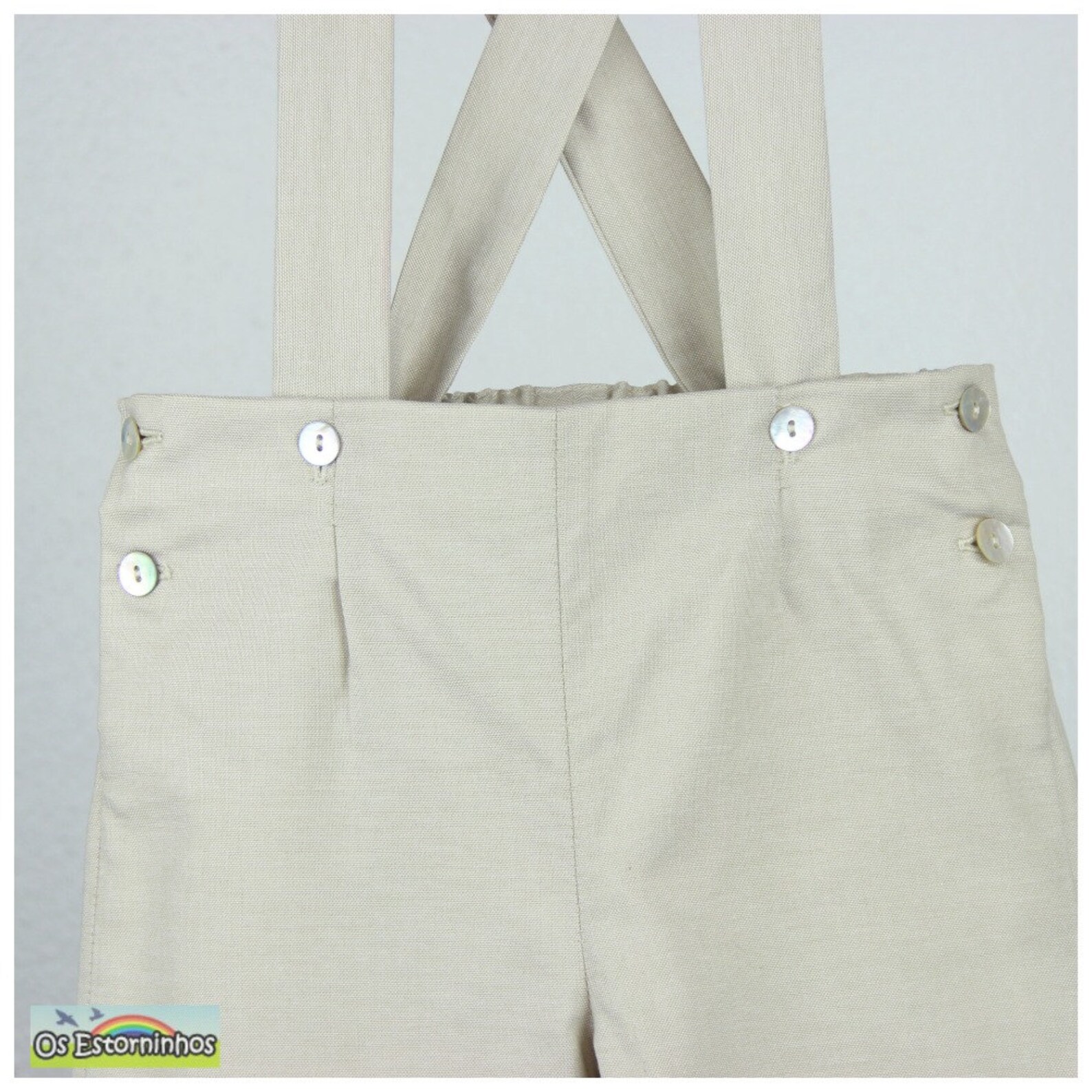Baby Boy Pants Overalls Beige Light Oxford Cotton Blend Etsy