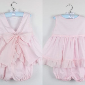 Girls Light Pink Swiss Dots Blouse and Bloomers Set