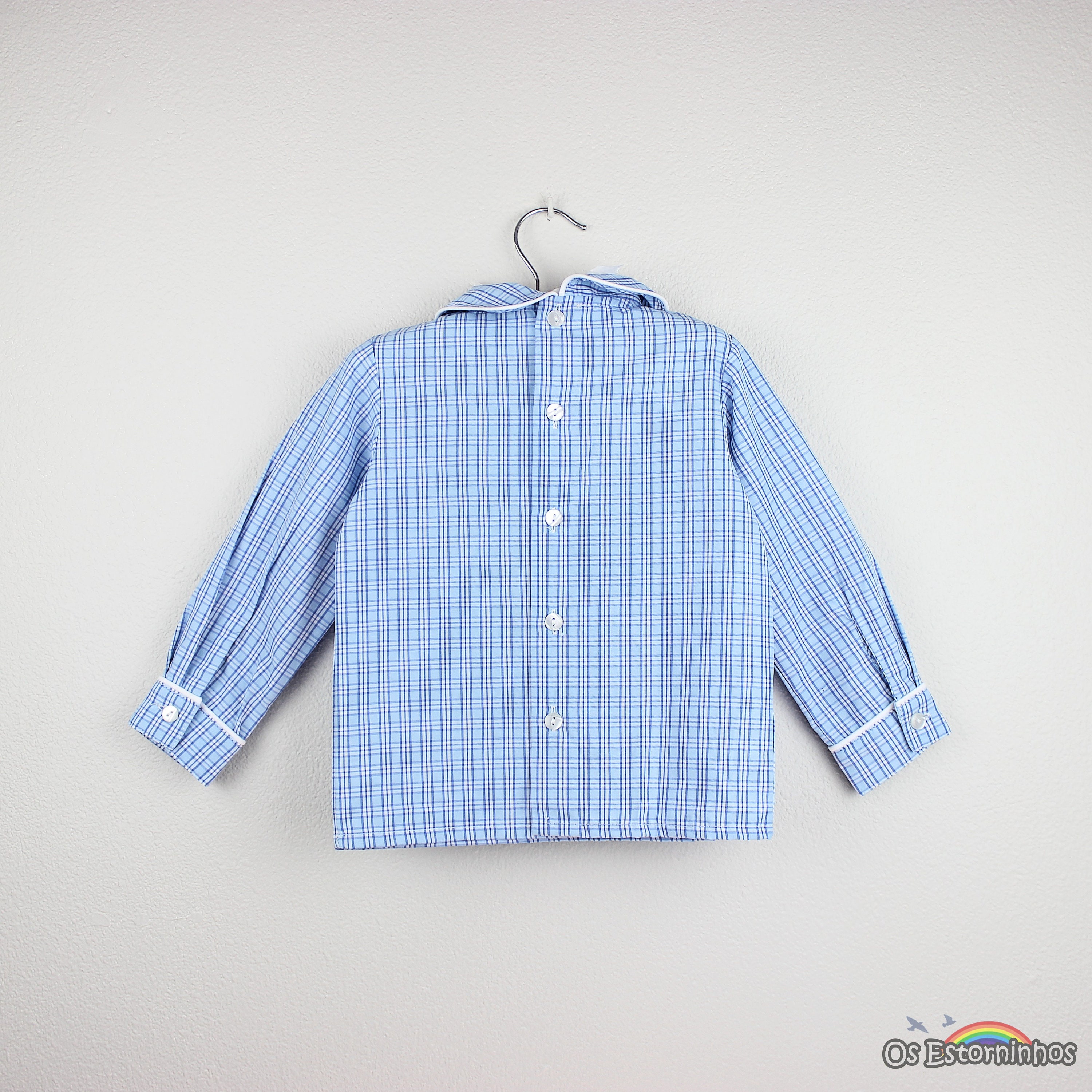 Chemise en jean manches longues à boutons-pression garçon bleu clair
