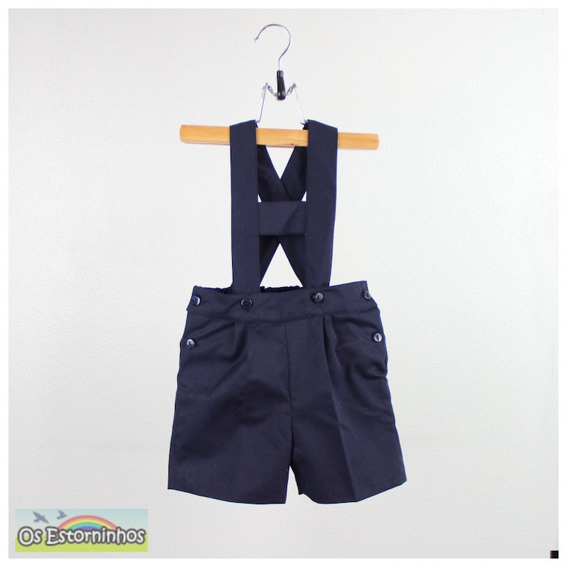 Boy Shorts Overalls Navy Blue Cotton Twill Shortalls With H Etsy