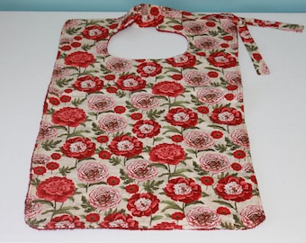 Adult Bibs/Clothing Protectors - 2 Styles to Choose From - Reversible - Terry Cloth/Cotton - Unisex Adult Bib -  Floral