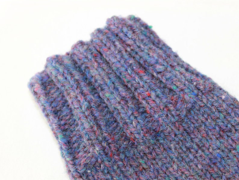Hand Knit Socks 100% Wool Boot Socks Color purple - Etsy
