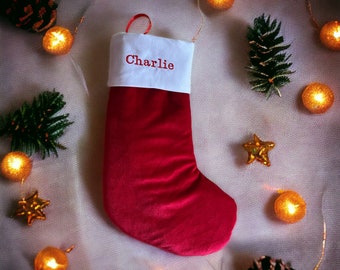Personalised Red Christmas stocking.