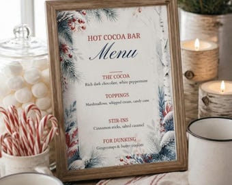 Christmas Party Games Printable, Christmas Movie Trivia, Most Likely To, Hot Cocoa Bar Sign, Cookie Swap, Gift Tags, Editable Canva