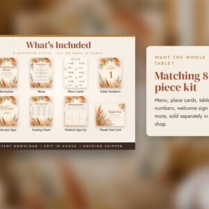 Boho Thanksgiving Invitation Template, Friendsgiving Dinner Invite, Terracotta Pampas Editable Canva Invitation, Printable Evite image 5