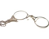 Vintage Unmarked Sterling Silver Lorgnette - Opera Glass - Vintage Eyewear 469