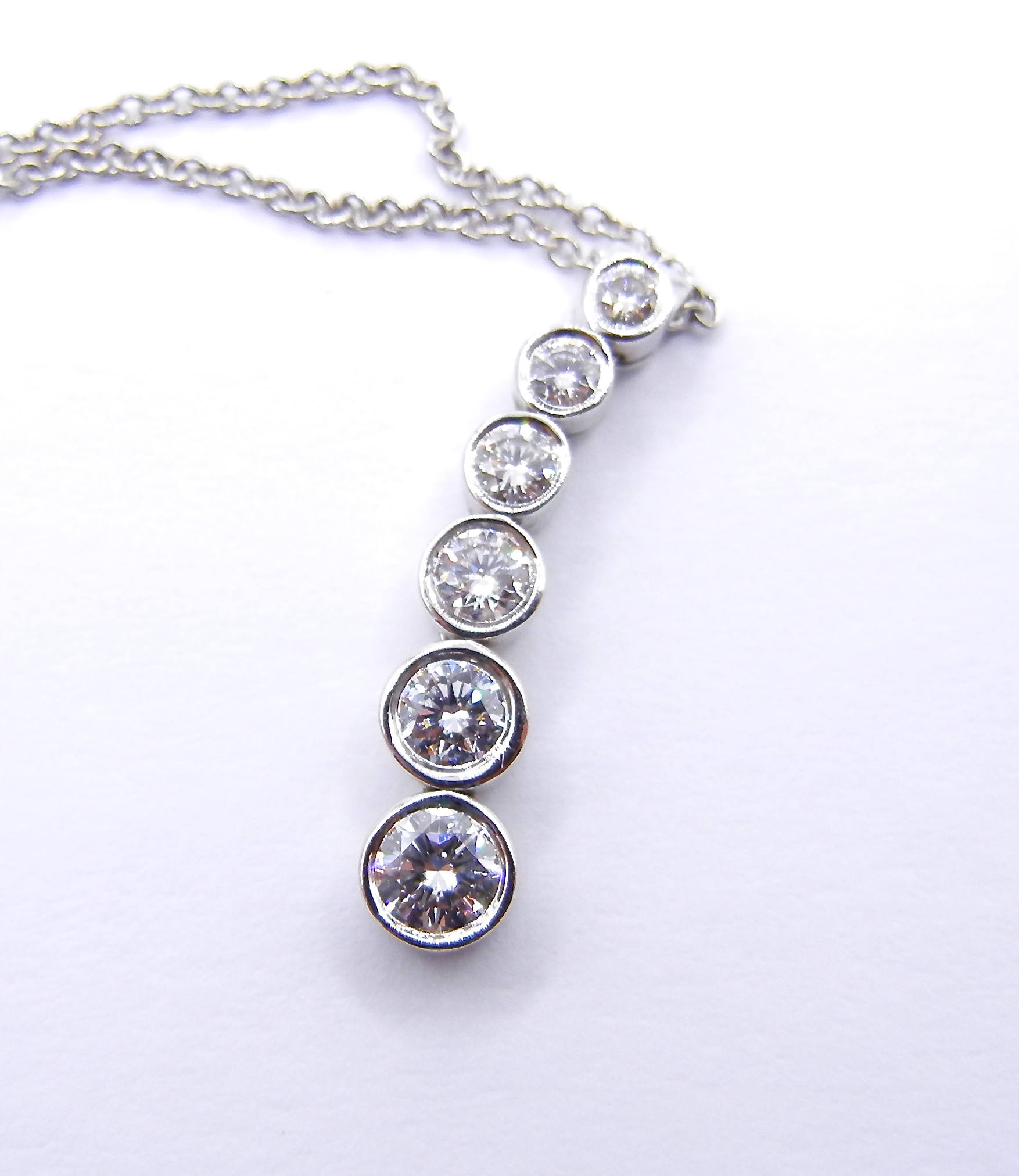 Authentic Tiffany & Co Platinum Jazz Necklace - 6 Diamonds