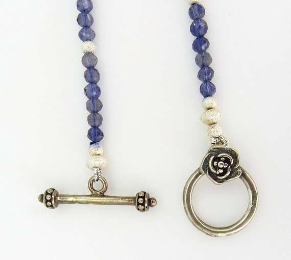 Natural Iolite and Sterling Silver Long Necklace … - image 5
