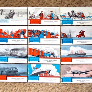 vintage Amsterdam Printing Co. History of the U.S. Mail Ink Blotters Publicité promotionnelle Ephemera # 5070