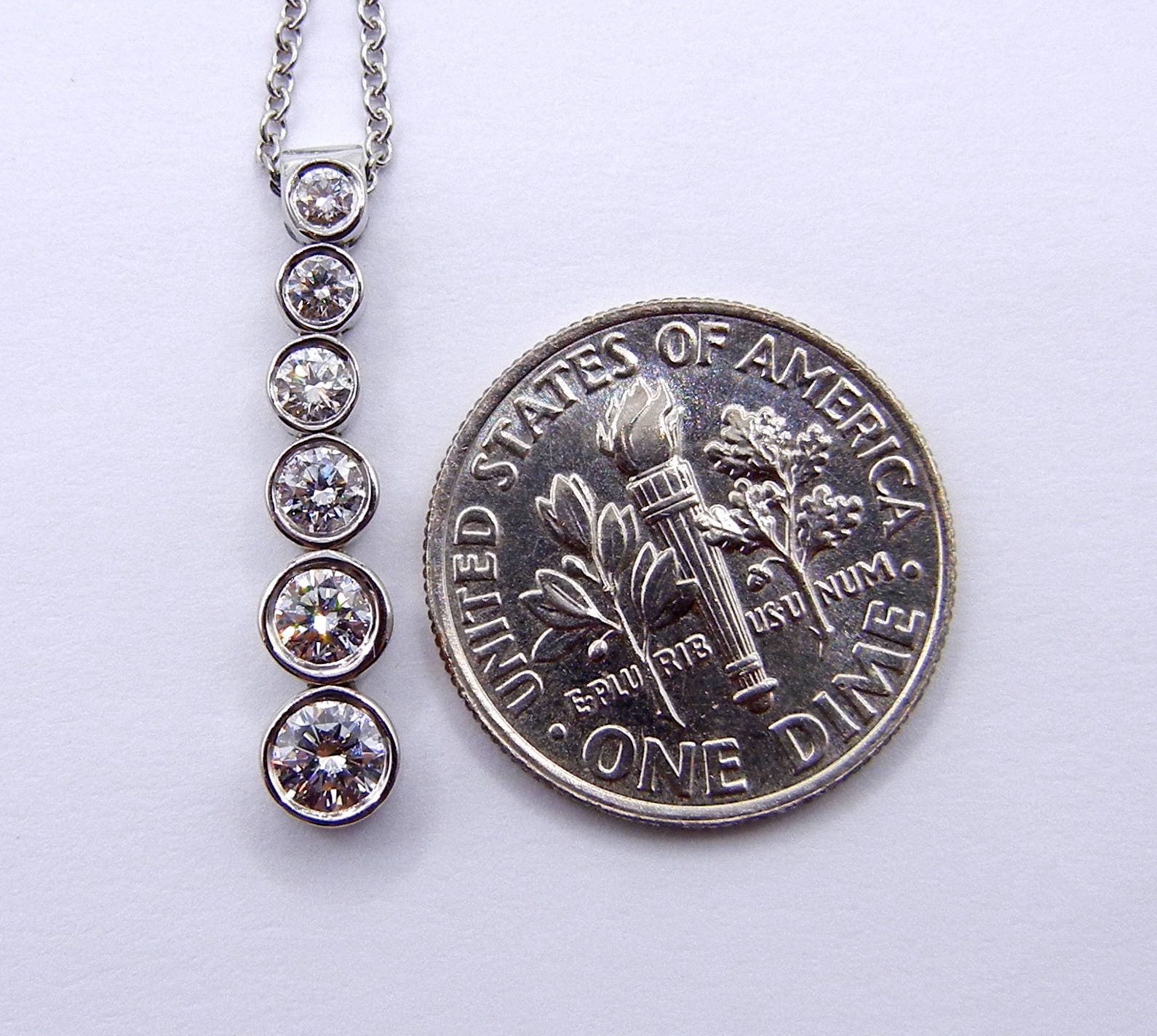 Authentic Tiffany & Co Platinum Jazz Necklace - 6 Diamonds