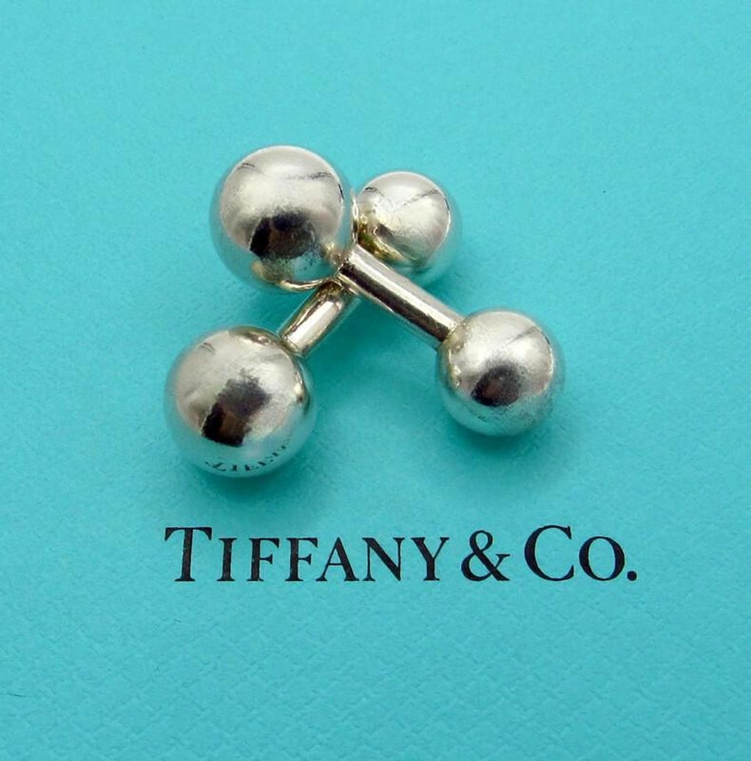 TIFFANY & CO. シルバー 925 カフリンクス バーベル Authentic Tiffany and Co Barbell Cufflinks - Vintage 925