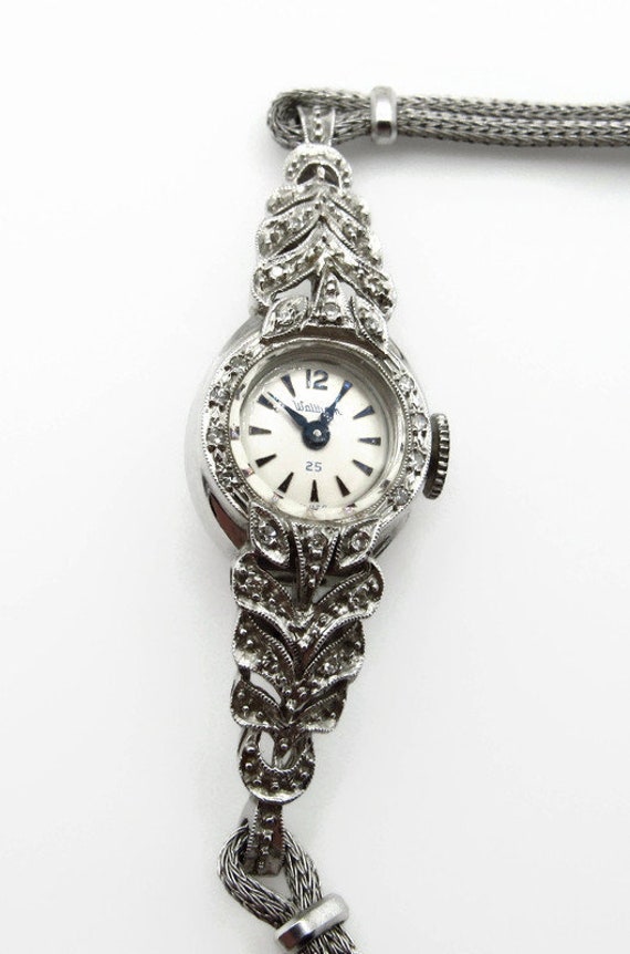 Art Deco Diamond Waltham Wrist Watch - 14K White G