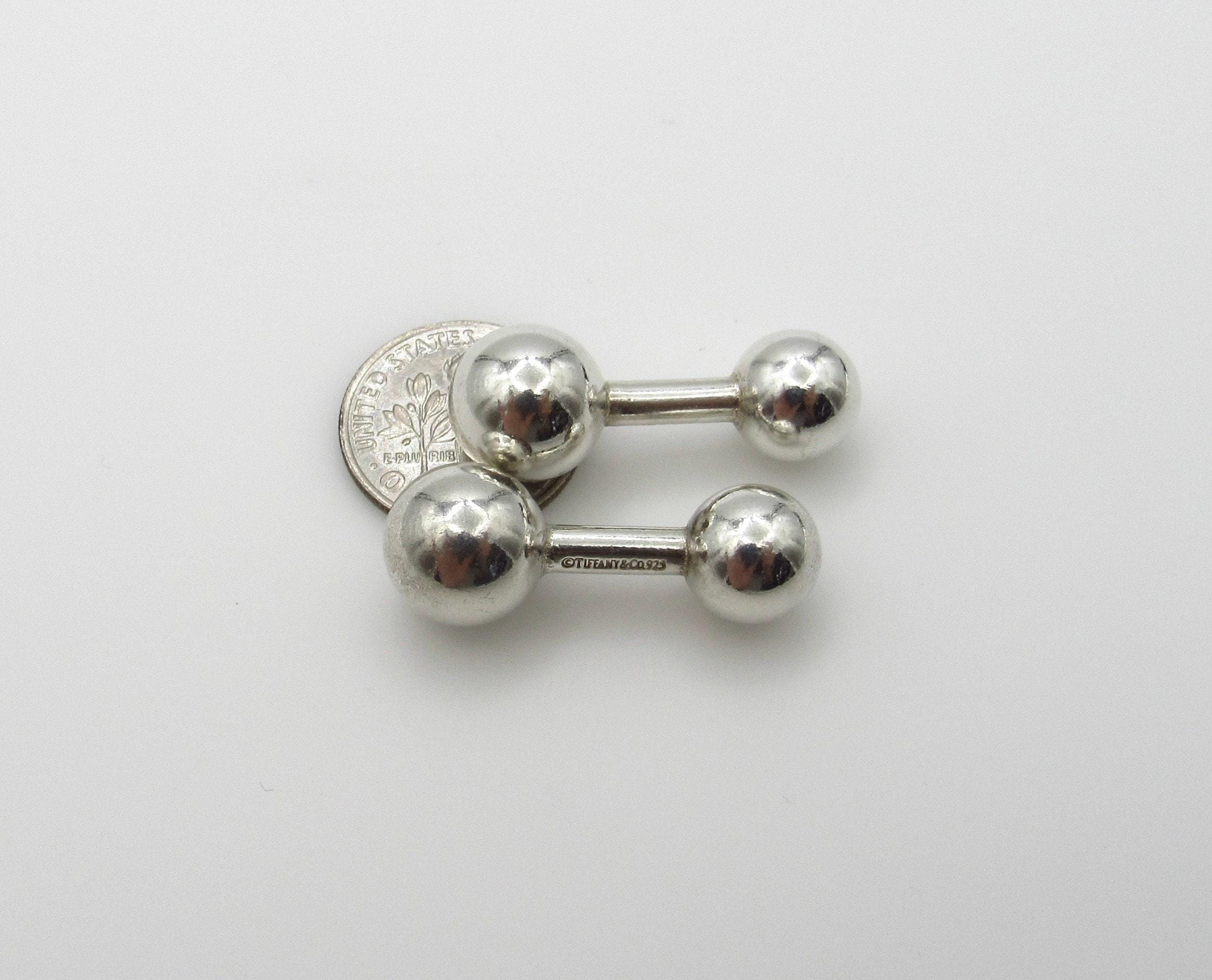 Authentic Tiffany and Co Barbell Cufflinks - Vintage 925