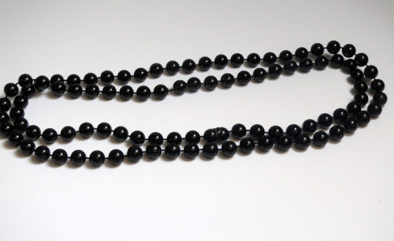 Navy Blue Necklaces - Vintage Black and Navy Blue… - image 4