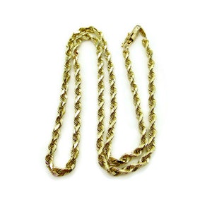 14K Yellow Gold Rope Chain - 19.5 Inches long or 49 cm - 4 mm wide - Solid 14K Yellow Gold Chain Only - Supply - Weight 16.5 g - 5110