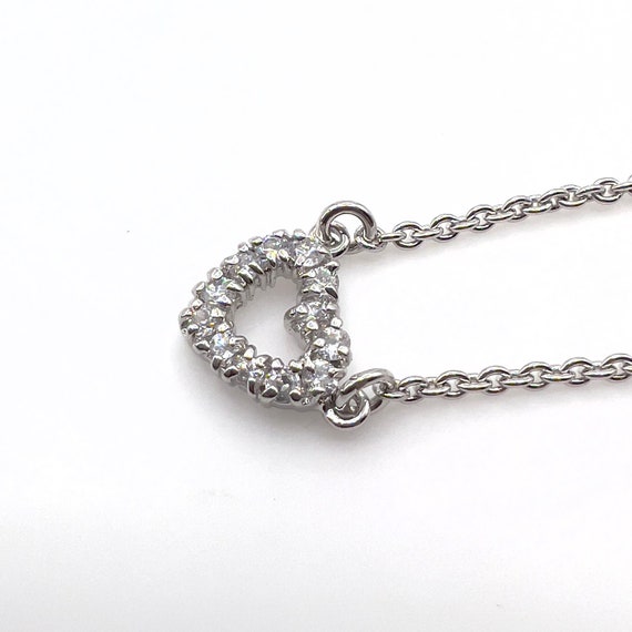 Sterling Silver Open Heart and Cubic Zirconia Pen… - image 4