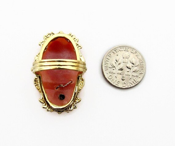 Vintage Cameo Ring in 14K Yellow Gold and Diamond… - image 6