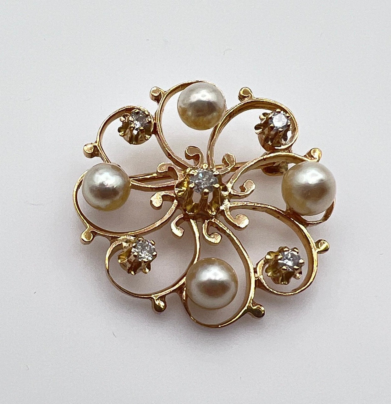 Vintage Collection Sterling Cultured Pearl Pins Brooches - Ruby Lane