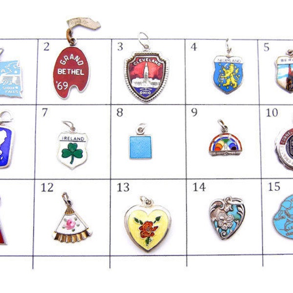 Enamel Sterling Silver Charm Pendant - Choose 1 or More - Nederland (Netherlands), Rainbow (BFCL) Masonic Girls, Rose Fan # 4737