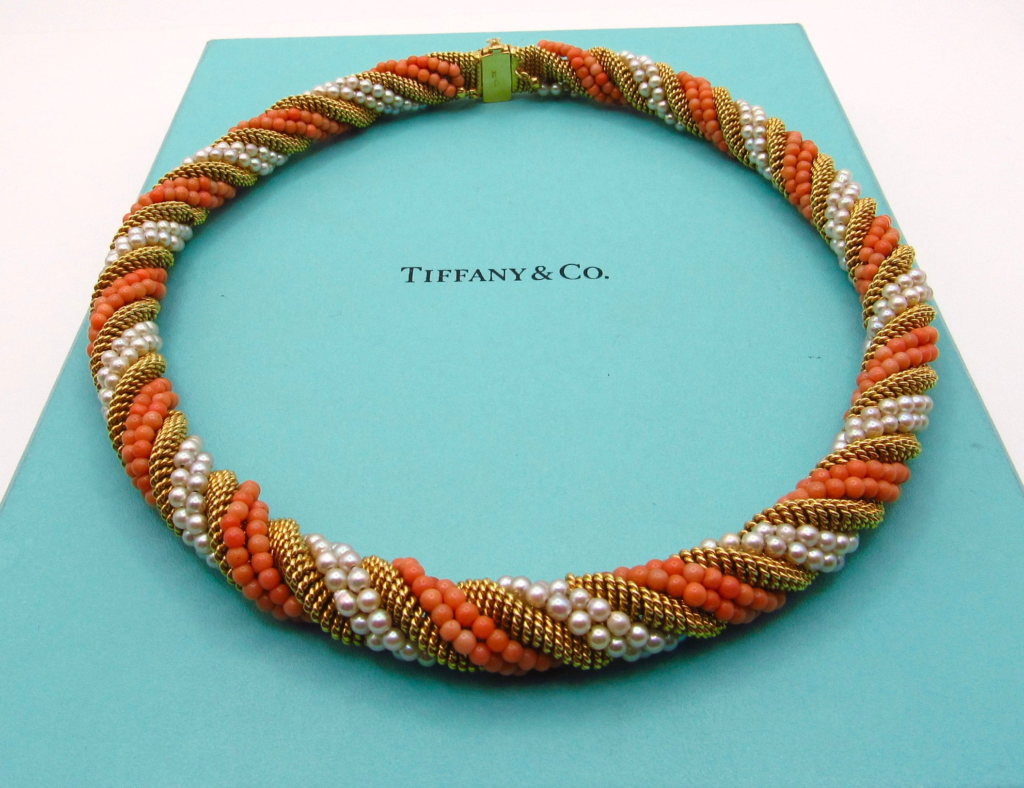 Tiffany & Co. Shopping Bag 18k Two Tone Gold Charm - Ruby Lane