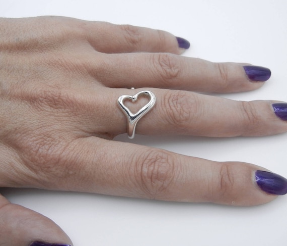 Authentic Tiffany & Co Elsa Peretti Open Heart Ring - Sterling