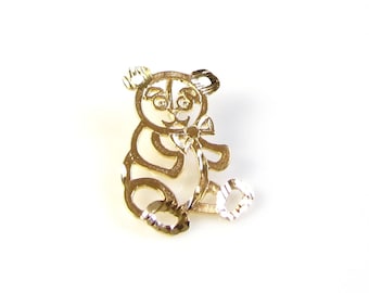 Vintage Charm - 14k Teddy Bear Pendant - Solid 14k Yellow Gold Pendant - Keepsake - Bear - Animal Charm # 4284